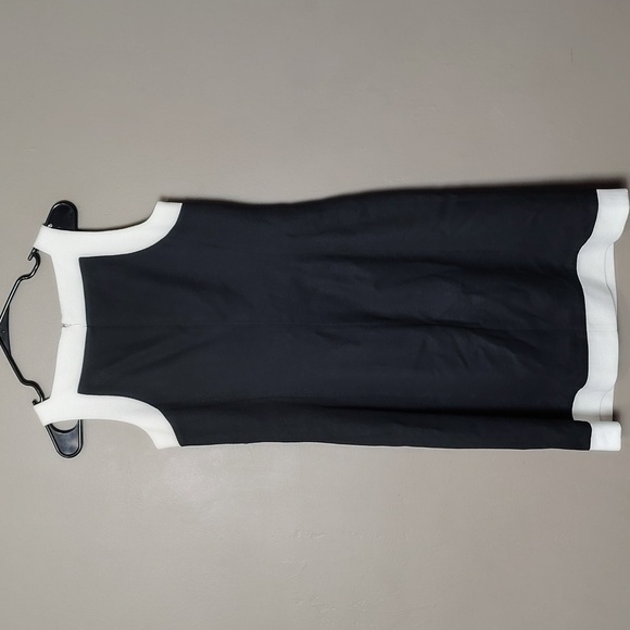 Ann Taylor Black And Cream White Trim Dress Size 6 - Picture 2 of 8